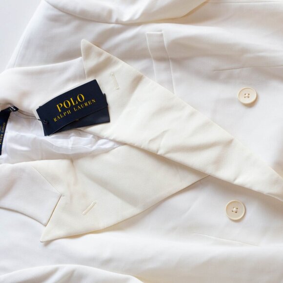 Polo Ralph Lauren Double-Breasted Blazer in Cream- Size 6 - Picture 11 of 14